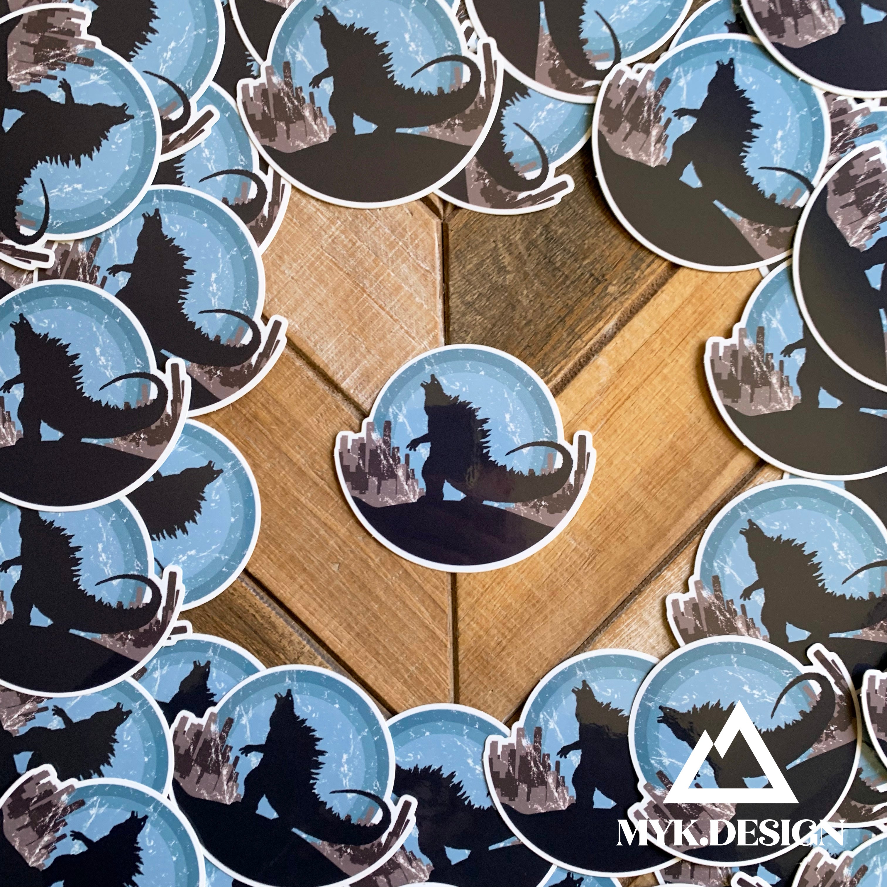 Godzilla Evolved Sticker Godzilla Inspired 3” Stickers – MykDesignShop