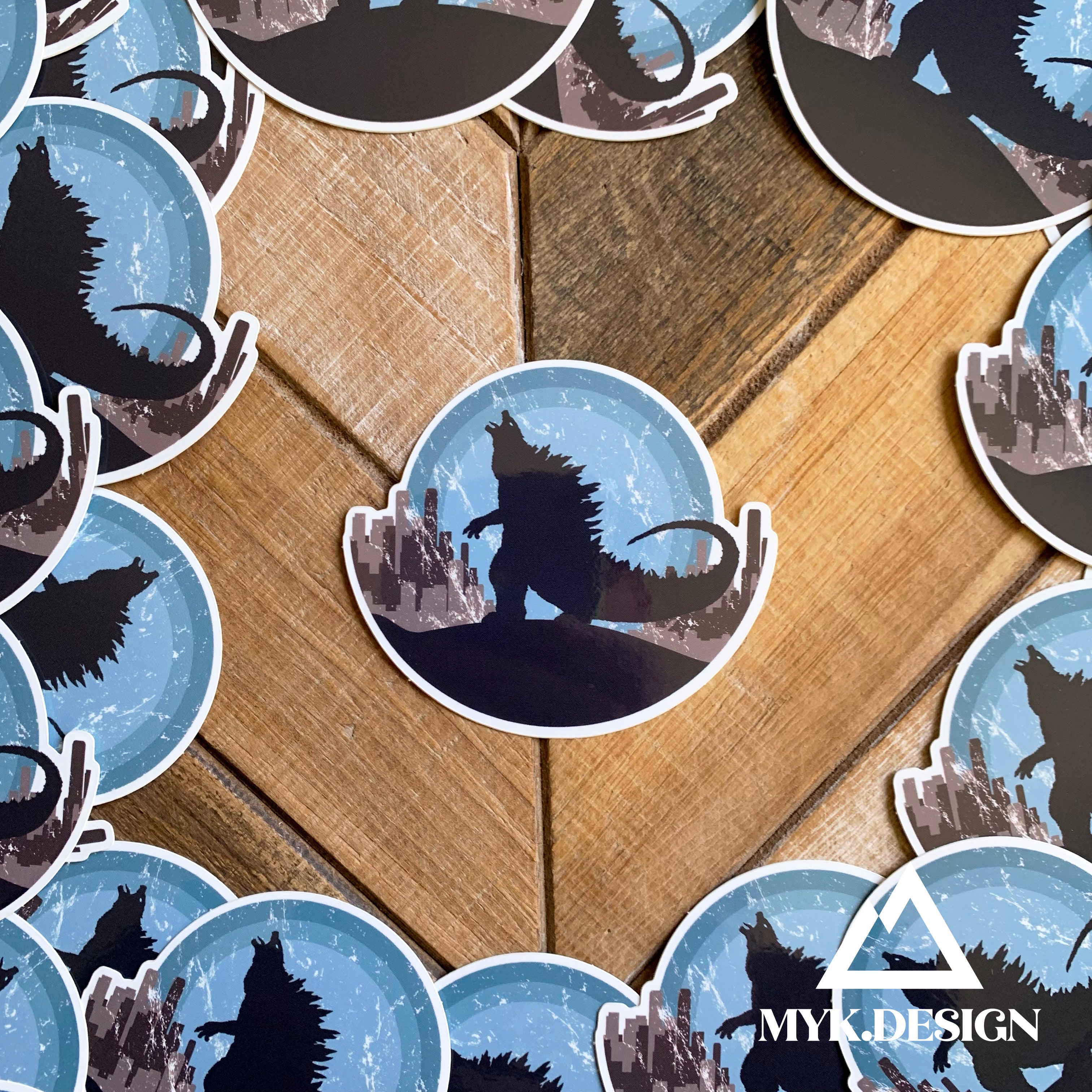 Godzilla Evolved Sticker Godzilla Inspired 3” Stickers – MykDesignShop
