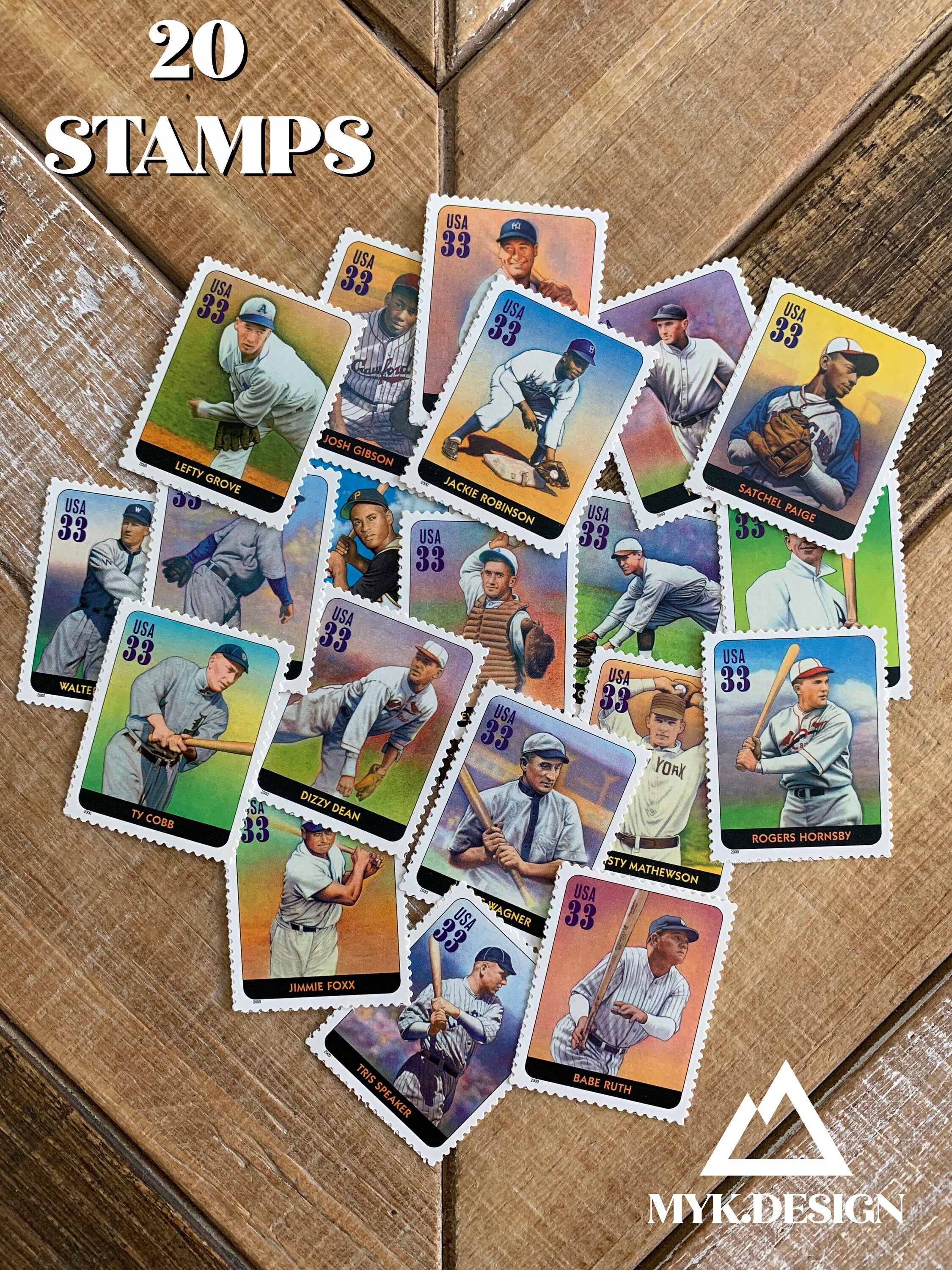 Baseball Rookie Stamp Legends of Baseball | Sheet of 20 U.S. Postage Stamps | Face Value 33 ...