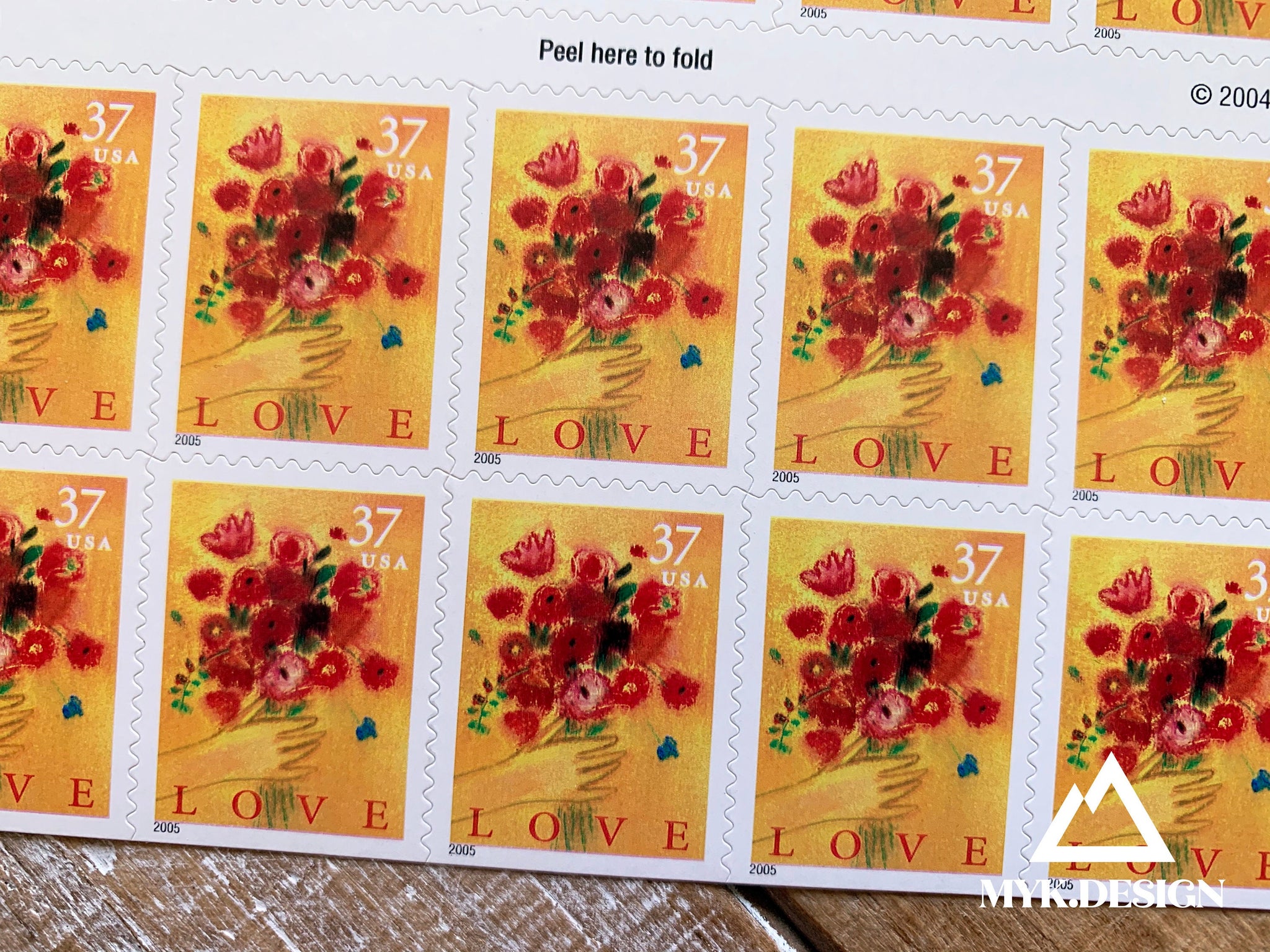 Love Bouquet | Booklet of 20 U.S. Postage Stamps | Face Value 37