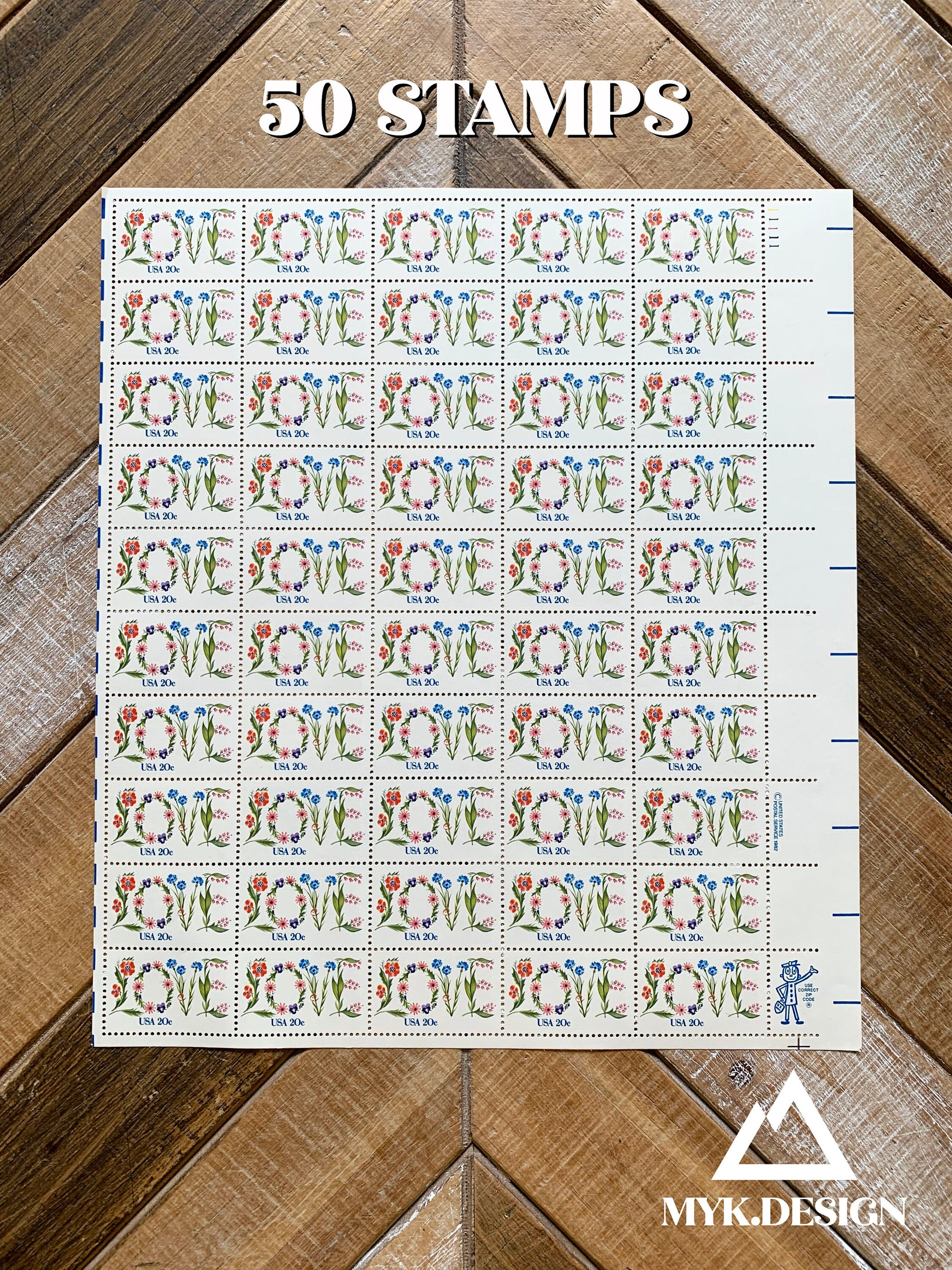 USPS Love Bouquet Stamps - 20 X 37 Cent Postage Stamps Scott #3898 | Floral Collectible Postage