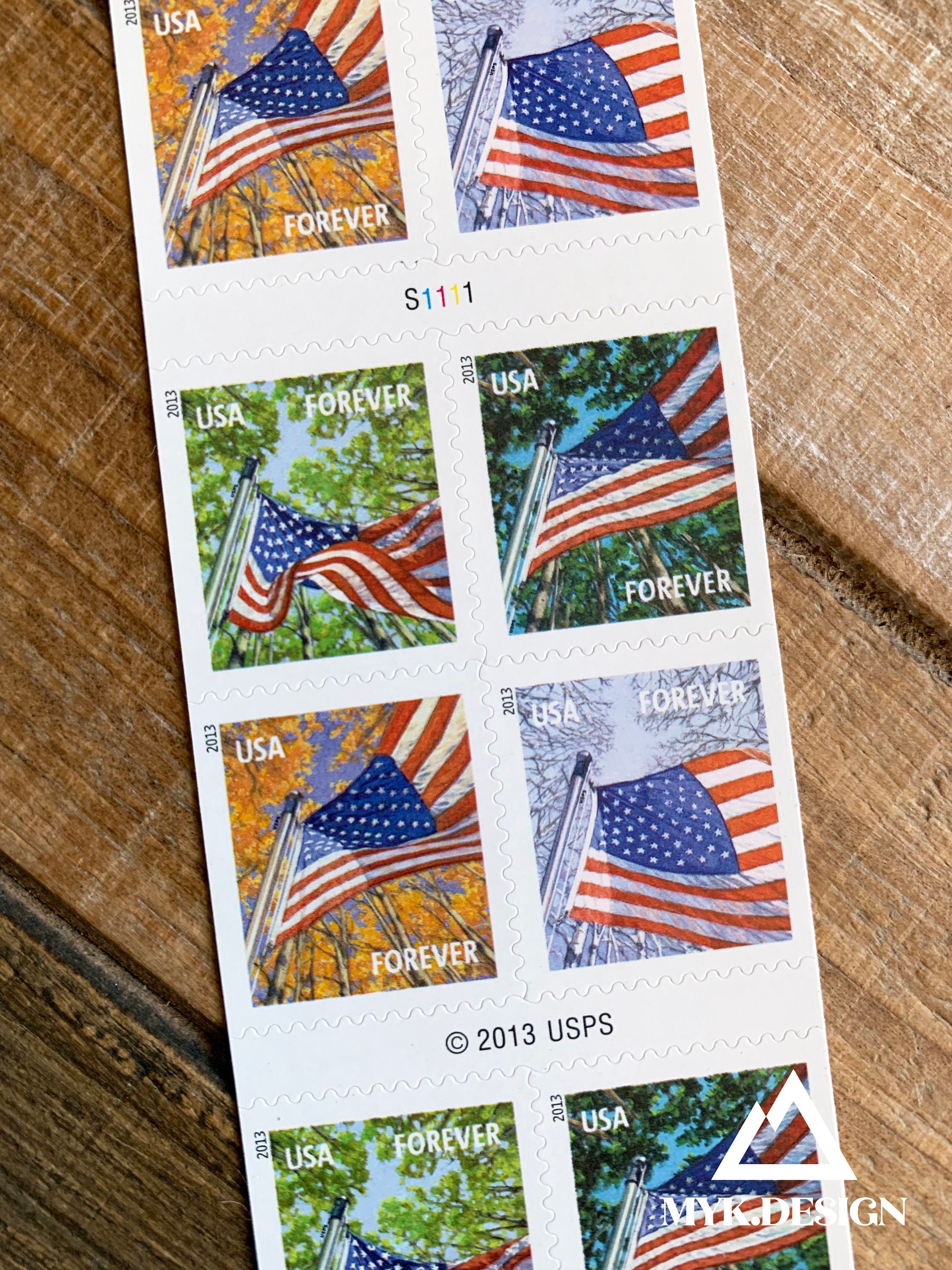 USPS Forever Postage Stamps (A Flag for All Seasons Self-Adhesive Booklet of 20)